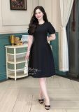  Đầm cổ tròn tay nhún phồng form dáng xoè - D3247 