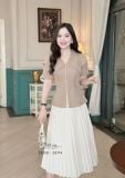  Áo cổ tim bèo tay xếp cách điệu - D3258 