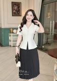  Áo cổ tim bèo tay xếp cách điệu - D3258 