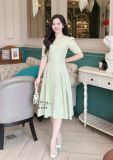  Đầm cổ tròn tay nhún cách điệu form dáng dài - D3259 