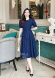  Đầm cổ tròn tay nhún cách điệu form dáng dài - D3259 