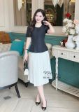 Áo peplum cổ tròn đính nút bọc - D3261 