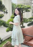  Đầm hoa cổ tròn form dáng xoè - D3264 
