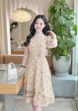  Đầm hoa cổ tròn form dáng xoè - D3264 