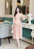  Đầm peplum cổ tròn tay lửng form dáng ôm - D3272 