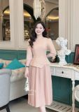  Đầm peplum cổ tròn tay lửng form dáng ôm - D3272 