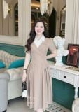  Đầm xếp ly dáng ôm đính nút bọc - D3287 