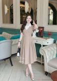  Đầm xếp ly dáng ôm đính nút bọc - D3287 
