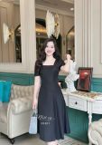  Đầm cổ vuông xếp ly eo cách điệu form dáng ôm - D3301 