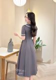  Đầm cổ bèo phối viền form dáng xoè - D3304 