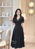  Đầm cổ bèo phối viền form dáng xoè - D3304 
