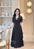  Đầm cổ bèo phối viền form dáng xoè - D3304 