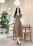  Đầm cổ bèo phối viền form dáng xoè - D3304 