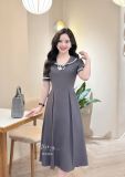  Đầm cổ bèo phối viền form dáng xoè - D3304 