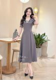  Đầm cổ bèo phối viền form dáng xoè - D3304 