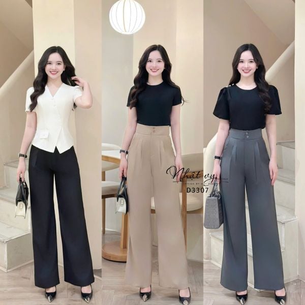  Quần ống dáng suông lưng cao - D3307 