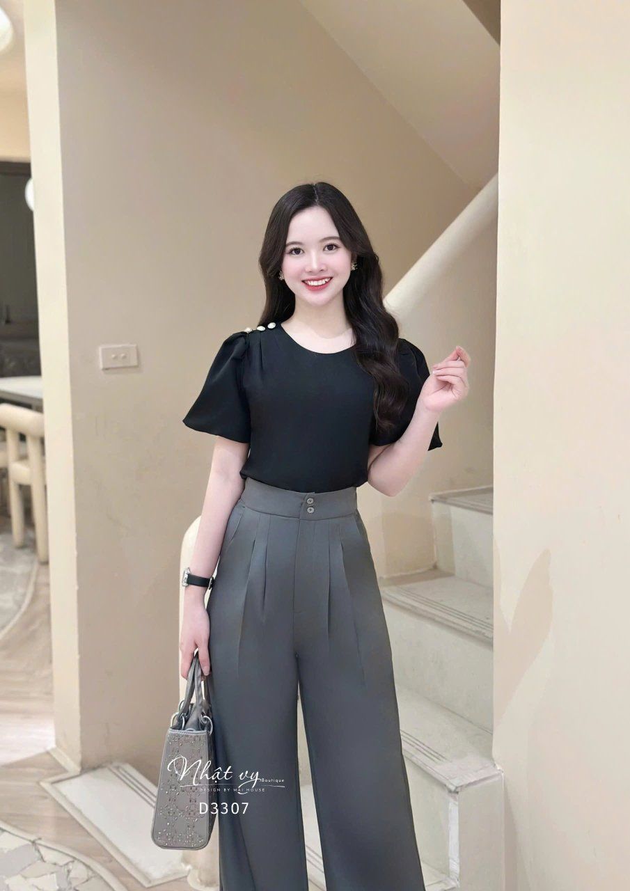  Quần ống dáng suông lưng cao - D3307 