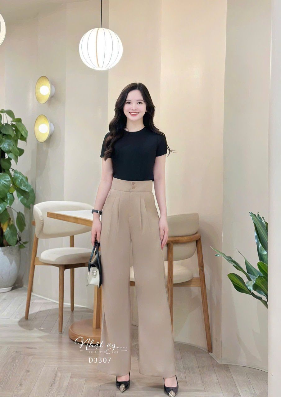  Quần ống dáng suông lưng cao - D3307 