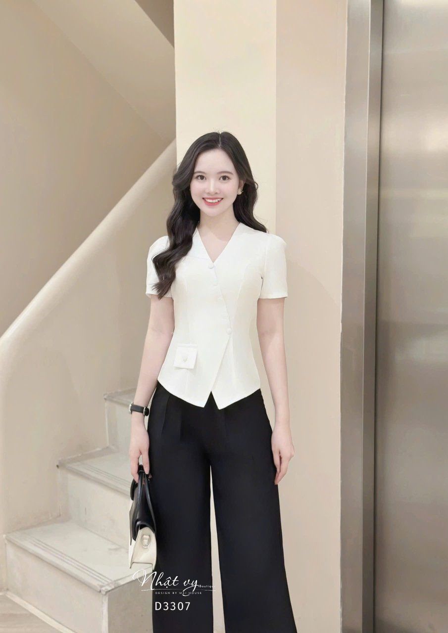  Quần ống dáng suông lưng cao - D3307 