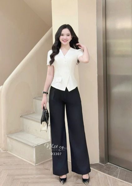  Quần ống dáng suông lưng cao - D3307 