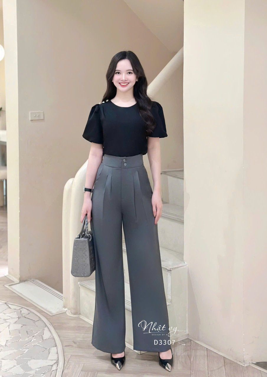  Quần ống dáng suông lưng cao - D3307 