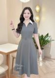  Đầm cổ V phối bèo cổ form dáng xoè - D3311 