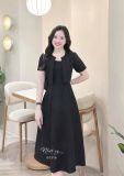  Set đầm 2 dây đính nút bọc kèm áo khoác - D3316 