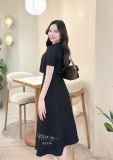  Set đầm 2 dây đính nút bọc kèm áo khoác - D3316 
