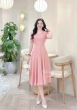  Đầm cổ V dáng xòe đính cúc kiểu - D3325 