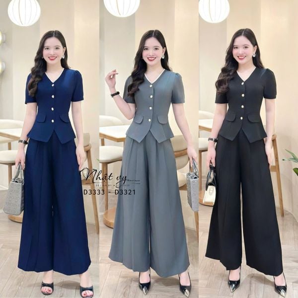  Quần tây ống rộng form dáng dài - D3333 