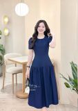  Đầm xẻ vai cổ nhún form dáng xòe - D3344 