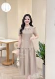  Đầm xẻ vai cổ nhún form dáng xòe - D3344 