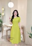  Đầm cổ tròn dáng ôm đơn giản đính cúc bọc - D3346 