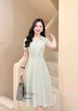  Đầm cổ V nhấn eo cách điệu form dáng xoè - D3348 