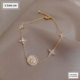  Lắc tay hoa phối mặt tròn đá - LT609 