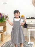  Set yếm bé caro áo trơn trắng - M39 