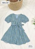  Đầm bé hoa nhí cổ đắp chéo kèo dây - M44 