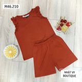  Set bộ thun đùi bé sát nách viền bèo - M46 