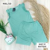  Set bộ thun đùi bé sát nách viền bèo - M46 