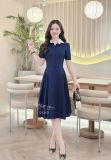  Đầm cổ sơ mi nhún eo cách điệu - D3303 
