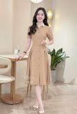 Đầm cổ sơ mi nhún eo cách điệu - D3303 