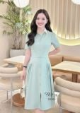 Đầm cổ sơ mi nhún eo cách điệu - D3303 