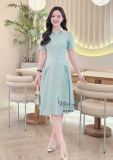  Đầm cổ sơ mi nhún eo cách điệu - D3303 