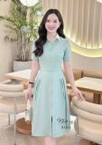  Đầm cổ sơ mi nhún eo cách điệu - D3303 
