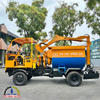 Máy trộn bê tông tự cấp liệu bồn ngang 18 bao 2 cầu động cơ 4 máy
