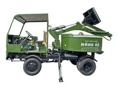 Xe trộn bê tông tự cấp liệu 12 bao 2 cầu Hồng Hà