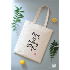TÚI VẢI CANVAS THƯ PHÁP - PEACE IS EVERY STEP