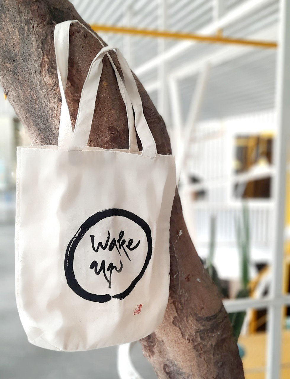 TÚI VẢI CANVAS THƯ PHÁP - WAKE UP