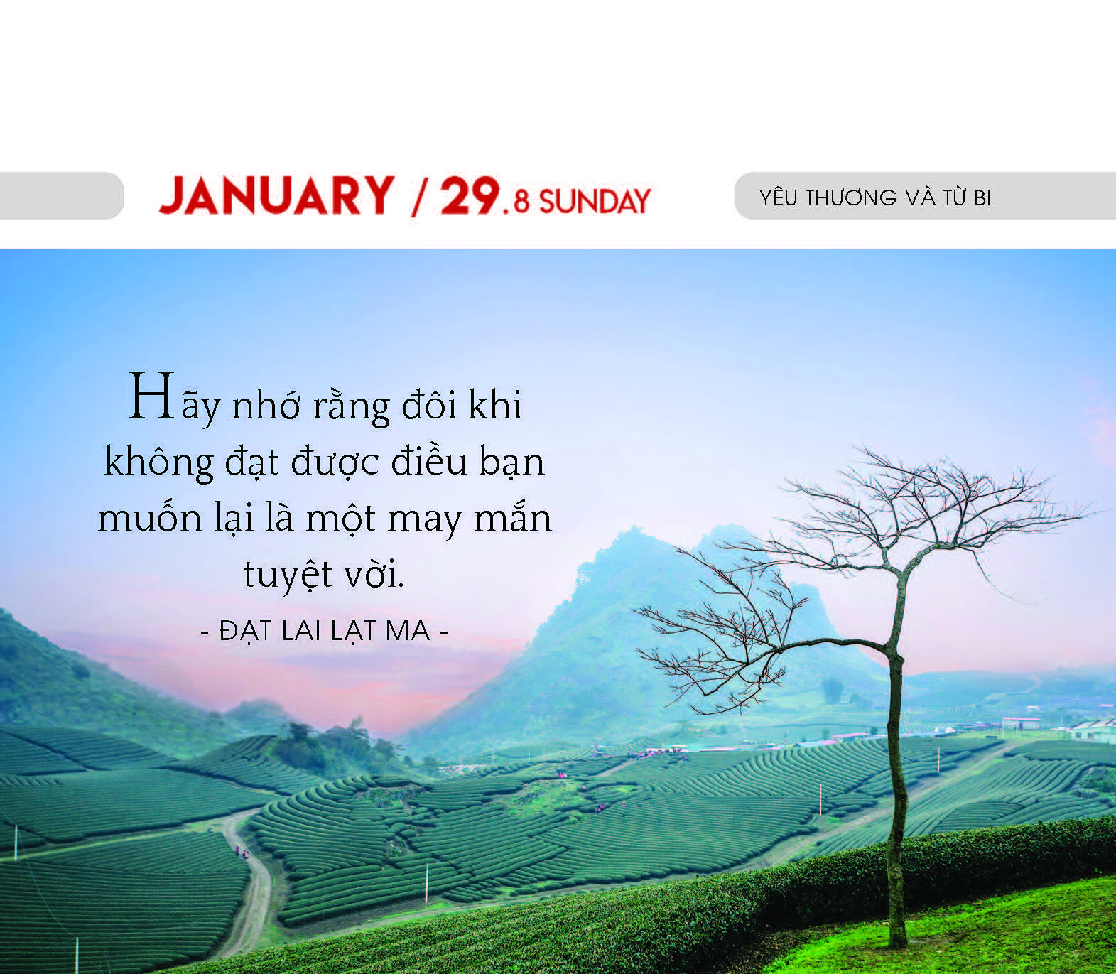 LỊCH BÀN QUÝ MÃO 2023 - YÊU THƯƠNG VÀ TỪ BI