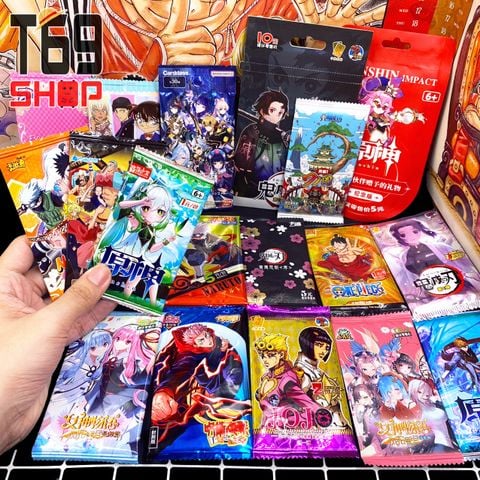 Pack phẩm giá, gói thẻ phẩm giá Anime nhiều hình mẫu Genshin, One Piece, Na-ru-to, Kimetsu no Yaiba, Jujutsu Kaisen , Jojo, Waifu